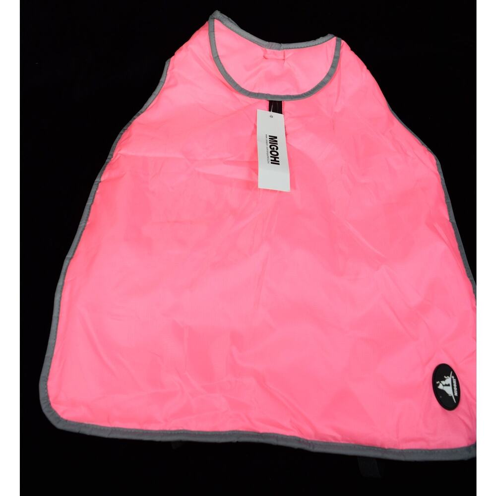Large Dog Fleece Insulated Windbreaker Pink Jacket Grey & Black Accents Migohi